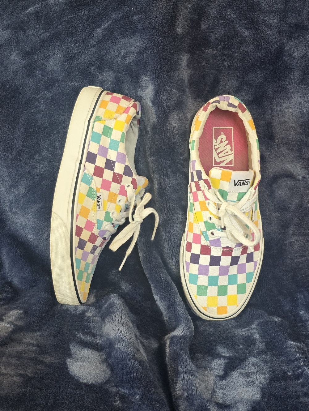 Vans Checkerboard Lace-Up Sneakers - Multicolor